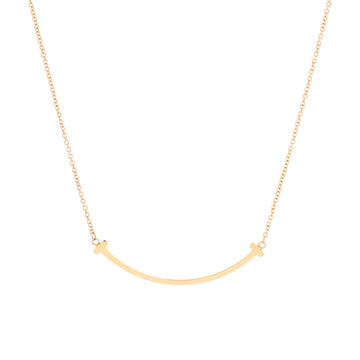 Tiffany & Co. T Smile Pendant Necklace 18K Rose Gold Small