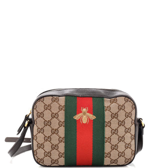 Gucci Bee Web Camera Bag GG Canvas