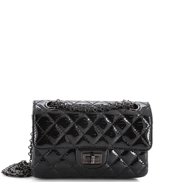 Chanel So Black Reissue 2.55 Flap Bag Quilted Patent Mini