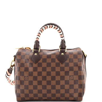 Louis Vuitton Speedy Bandouliere Bag Damier with Braided Detail 25