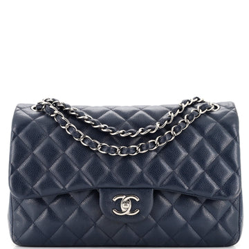 Chanel Classic Double Flap Bag Quilted Caviar Jumbo