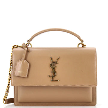 Saint Laurent Sunset Top Handle Shoulder Bag Leather Medium
