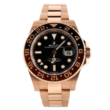 Rolex Oyster Perpetual Date GMT-Master II Rootbeer Automatic Watch Rose Gold and Cerachrom 40