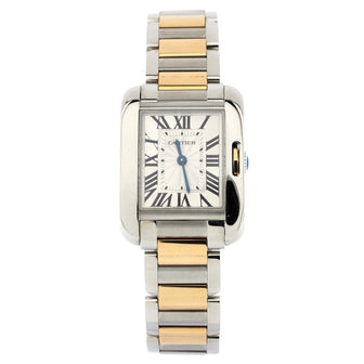 Cartier Tank Anglaise Quartz Watch Stainless Steel and Yellow Gold 23