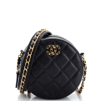 Chanel Chain Infinity Round Clutch with Chain Quilted Lambskin