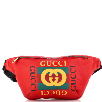 Gucci Logo Belt Bag Printed Leather Medium