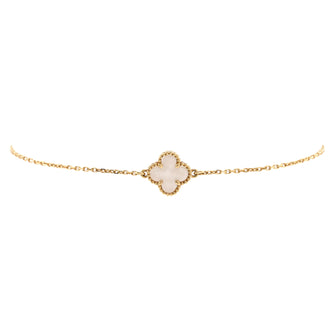 Van Cleef & Arpels Sweet Alhambra Bracelet 18K Yellow Gold and Mother of Pearl