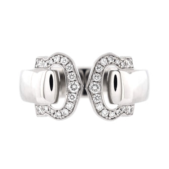 Cartier Vintage C de Cartier Ring 18K White Gold with Diamonds