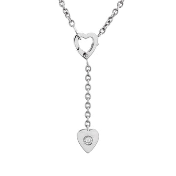 Cartier Mon Amour Heart Lariat Necklace 18K White Gold with Diamond