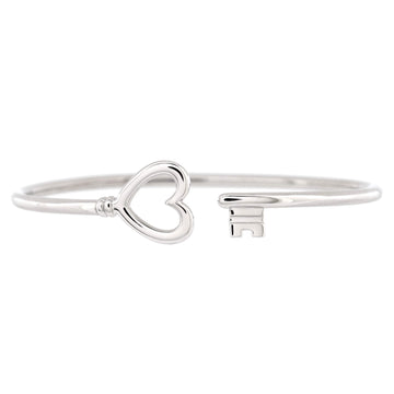 Tiffany & Co. Heart Key Wire Bracelet 18K White Gold