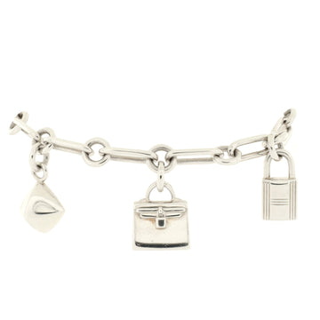 Hermes 5 Charms Amulettes Bracelet Sterling Silver