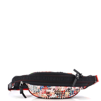Christian Louboutin ParisNyc Sling Bag Spiked Printed Nylon