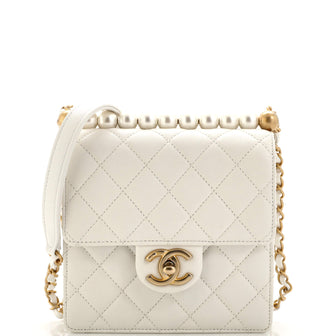 Chanel Chic Pearls Flap Bag Quilted Lambskin Mini