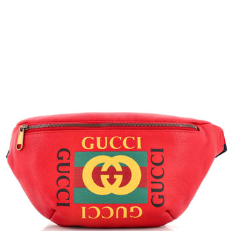 Gucci Logo Belt Bag Printed Leather Medium
