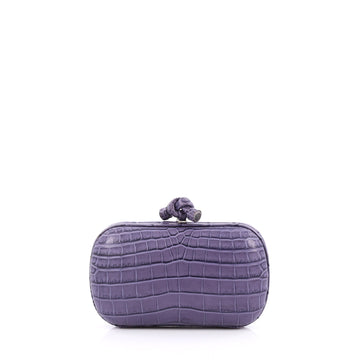 Bottega Veneta Box Knot Clutch Crocodile Small Purple 2223703