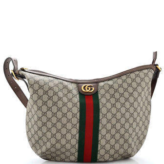 Gucci Ophidia Half Moon Hobo GG Coated Canvas Large