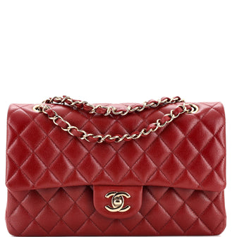 Chanel Classic Double Flap Bag Quilted Caviar Medium Red 2223871