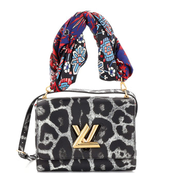 Louis Vuitton Twist Convertible Handbag Wild Animal Print Canvas MM