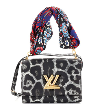 Louis Vuitton Twist Convertible Handbag Wild Animal Print Canvas MM