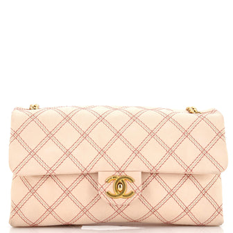 Chanel Metallic Stitch Flap Bag Quilted Leather Medium