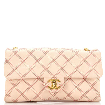 Chanel Metallic Stitch Flap Bag Quilted Leather Medium