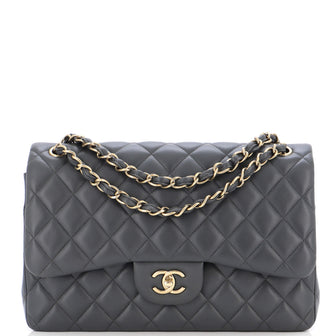 Chanel Classic Double Flap Bag Quilted Lambskin Jumbo