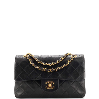 Chanel Vintage Classic Double Flap Bag Quilted Lambskin Small
