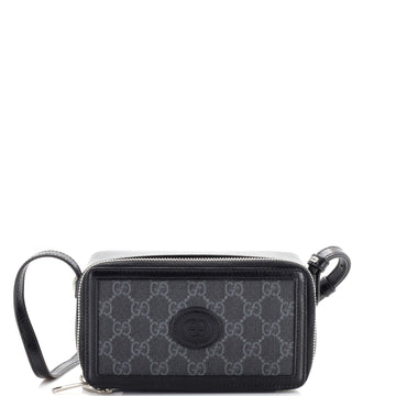 Gucci Interlocking G Patch Zip Around Crossbody Bag GG Coated Canvas Mini