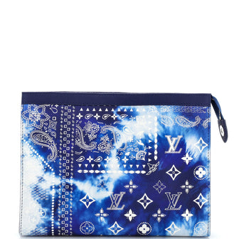 Louis Vuitton Pochette Voyage Limited Edition Monogram Bandana Leather MM  Blue 2224281