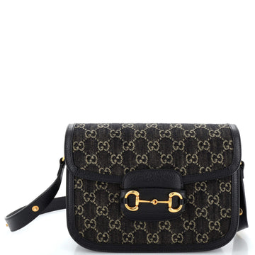 Gucci Horsebit 1955 Shoulder Bag GG Denim Small