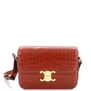 Celine Triomphe Shoulder Bag Crocodile Medium