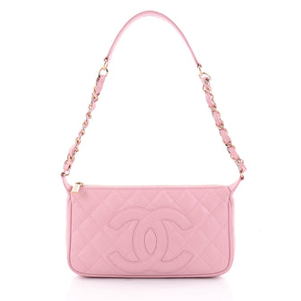 Chanel Timeless CC Chain Shoulder Bag Quilted Caviar Pink 2224801