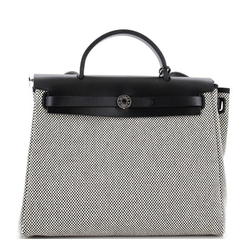 Hermes Herbag Zip Criss Viking Toile and Leather 31