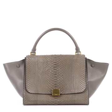 Celine Trapeze Handbag Python Small Gray 2225710