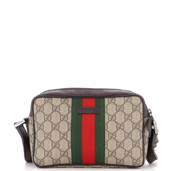 Gucci Vintage Web Camera Bag GG Coated Canvas Small
