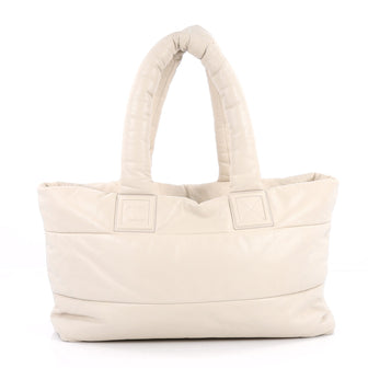 Chanel Coco Cocoon Reversible Tote Quilted Lambskin Medium White