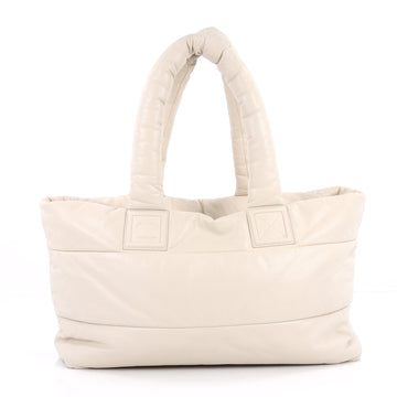 Chanel Coco Cocoon Reversible Tote Quilted Lambskin Medium White
