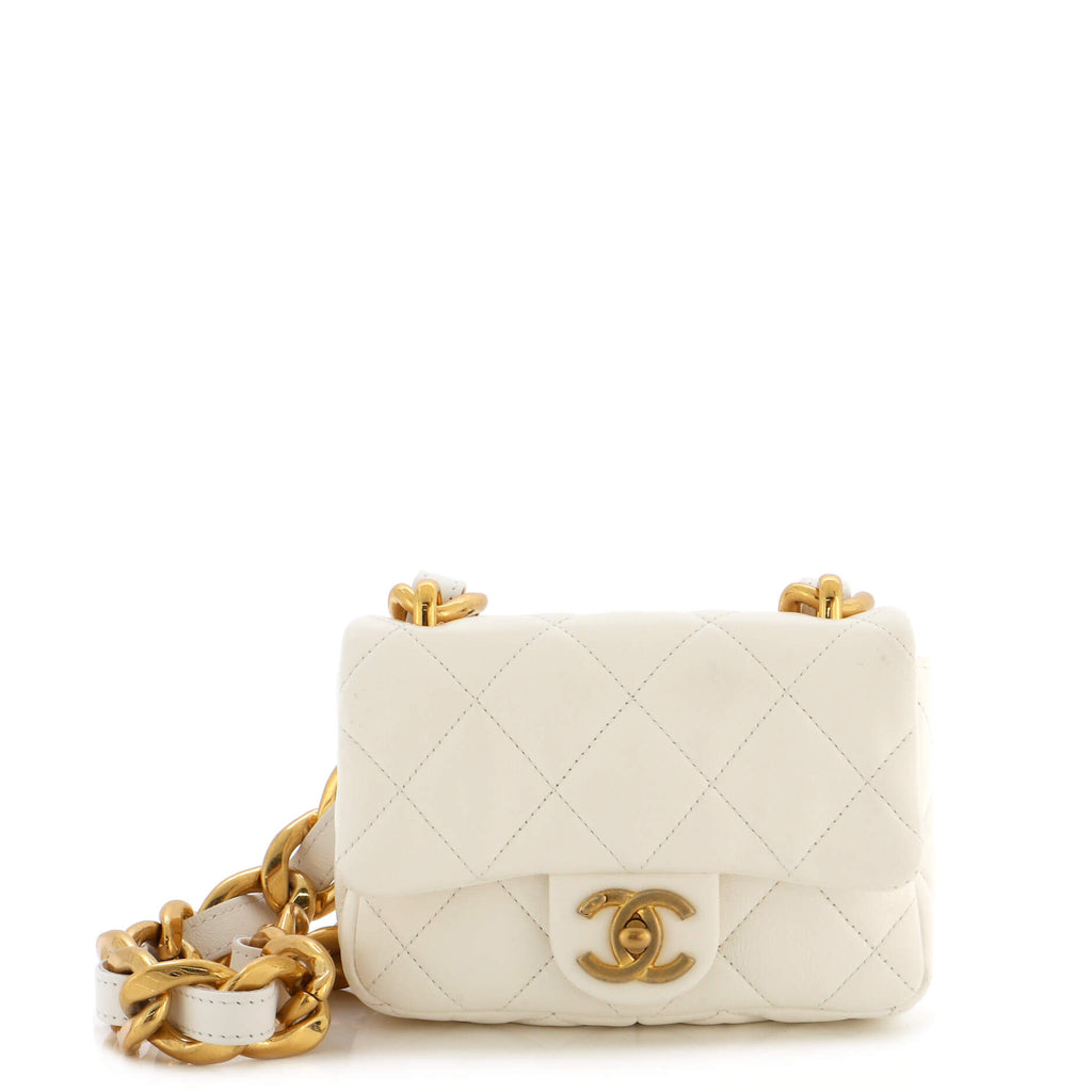 Chanel Funky Town Flap Bag Quilted Lambskin Mini White 2226131