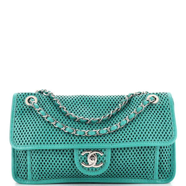 Chanel Up In The Air Flap Bag Perforated Medium Green 2226645