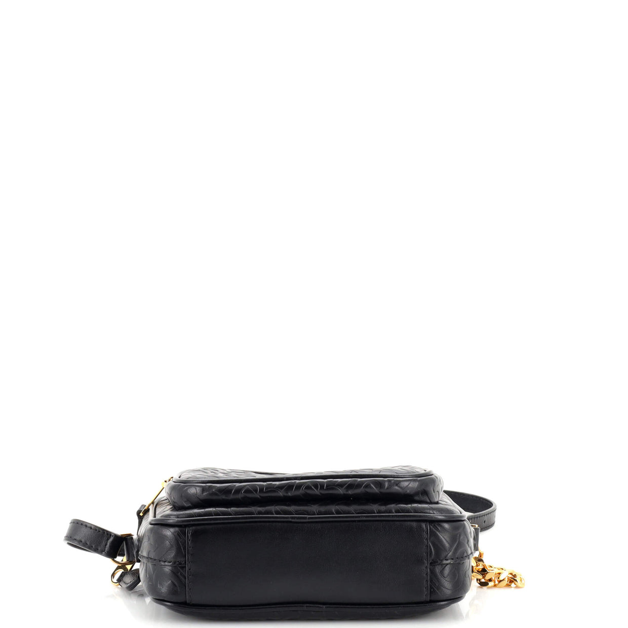 Burberry Camera Bag Monogram Embossed Leather Small Black 2226671