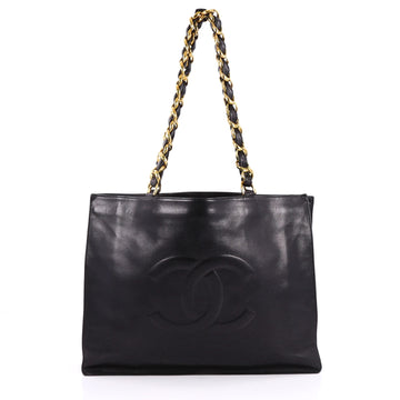 Chanel Vintage CC Chain Tote Lambskin XL Black