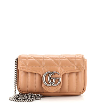 Gucci GG Marmont Flap Bag Matelasse Leather Super Mini Neutral