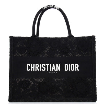 Christian Dior Book Tote Embroidered Lace Medium