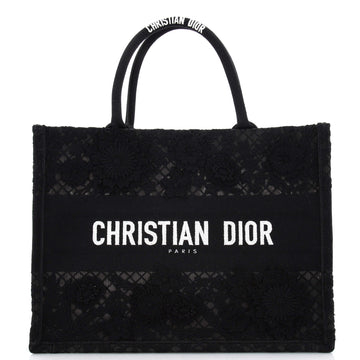 Christian Dior Book Tote Embroidered Lace Medium