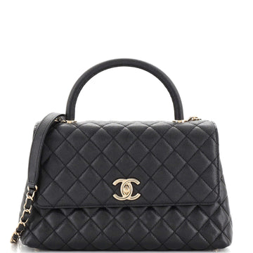 Chanel Coco Top Handle Bag Quilted Caviar Small