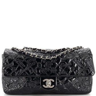 Chanel Lucky Symbols Flap Bag Embossed Patent Jumbo