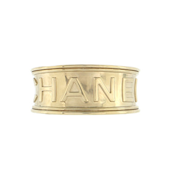 Chanel Logo Cuff Bracelet Metal Wide