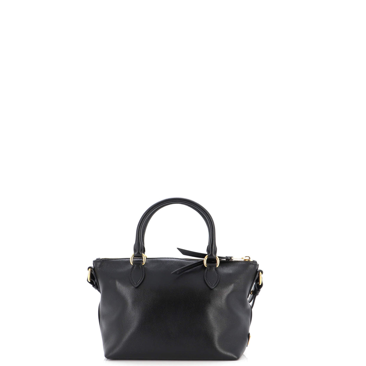 Prada Embossed Logo Convertible Tote Glace Calf Small Black 222827144