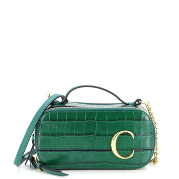Chloe C Vanity Bag Crocodile Embossed Leather Mini