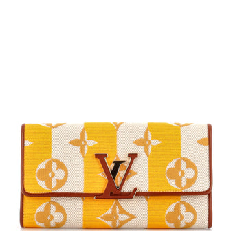 Louis Vuitton Capucines Wallet Striped Embroidered Canvas Multicolor  22282729
